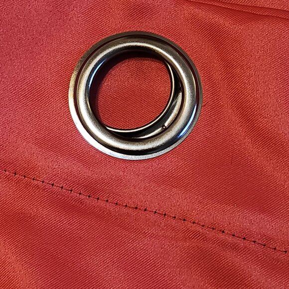 ONE CEILING TO FLOOR RED CURTAIN - Picture 3 of 10